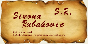 Simona Rubaković vizit kartica